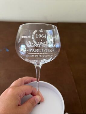 1964 Fabulous Aged To Perfection Clear Wine Glass with Case- New